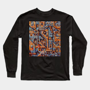 Interlocking Abstract Geometric Figures Dimensions Long Sleeve T-Shirt